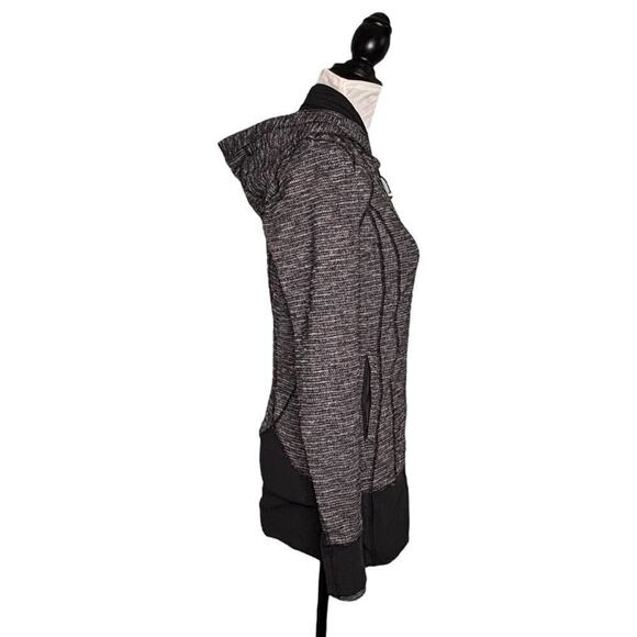 Lululemon Daily Practice Jacket Coco Pique Black White Rose Gold Zipper Size 8 - Picture 12 of 14